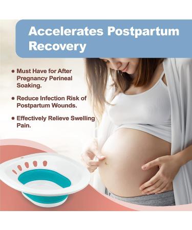 Sitz Bath for Hemorrhoids & Postpartum Care - Collapsible Seat with Deeper Bowl for Perineum Relief, Includes Sitz Bath Salt Green - Ideal for Women - Buy Online on GoSupps.com