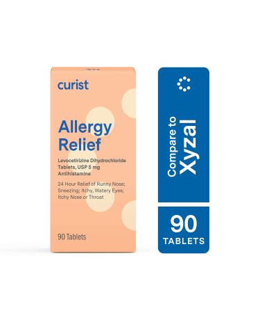 Curist - Generic Xyzal Levocetirizine 5 mg - (90 Tablets) - Allergy Pills 24 Hour Allergy Relief - Allergy Medicine