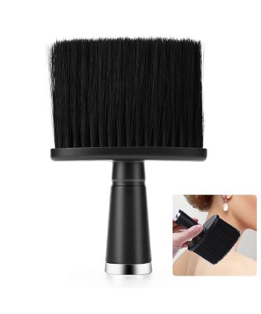 Barber Brush Neck Duster Brush Hair Cutting Brush Soft Barber Neck Duster Hair Cleaning Dusting Brush Barber Supplies for Brushing off Hair Around Neckline and Ears 1pc Black