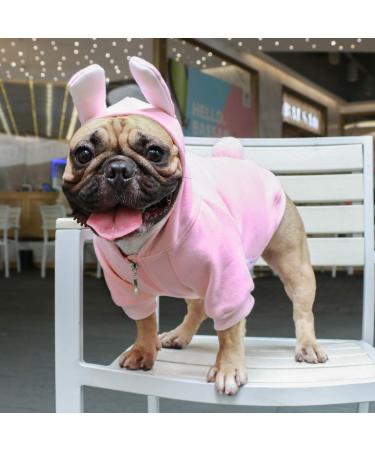 iChoue Bunny Dog Costume for Medium Dogs - Pink, Large | Cute Animal Hoodie for French Bulldog, Pug, Pitbull, Boston Terrier | Easter Christmas Halloween Pet Clothes - Buy Online on GoSupps.com