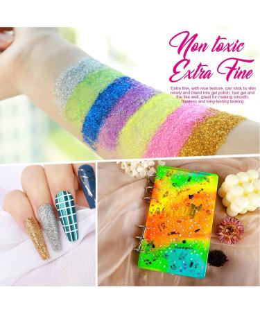 Teenitor 48 Colors Glitter Set - Fine Craft & Cosmetic Glitter for Nail, Body, Festival Makeup - Buy Online on GoSupps.com