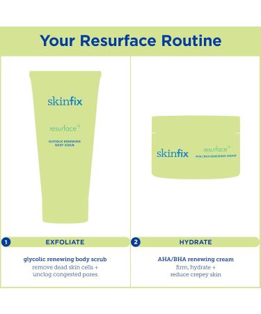 Skinfix Resurface+ AHA/BHA Renewing Cream - Exfoliating & Moisturizing Body Cream for Rough Bumpy Skin | 10 Fl Oz - Buy Online on GoSupps.com