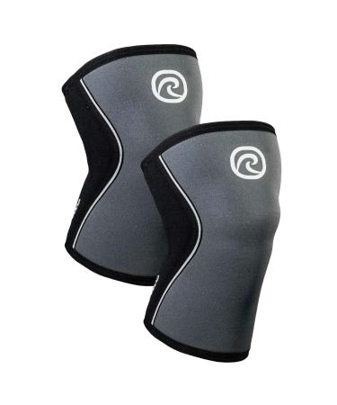 Reh band Kniebandage strength sport knee support for cross fit & heavy training Knee Sleeve made of 5 mm neoprene in many colors & sizes unisex l steel - 1 pair