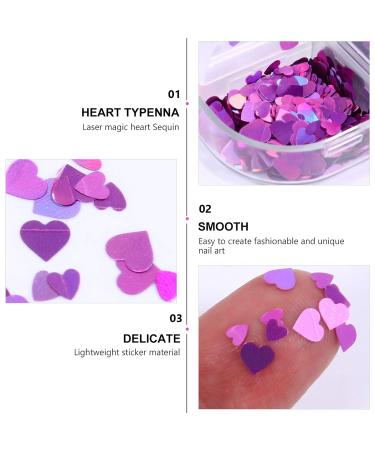 Minkissy Heart Nail Art Glitter - 2 Boxes Holographic Sequin 3D Nail Decorations for Valentine's Day - Perfect for Women & Girls - Buy Online on GoSupps.com