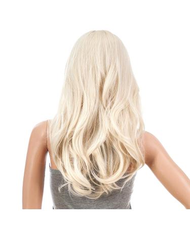 SWACC 26-Inch Long Curly Wave Synthetic Wig - Platinum Blonde + Wig Cap for Women | Cosplay Hair Piece - Buy Online on GoSupps.com