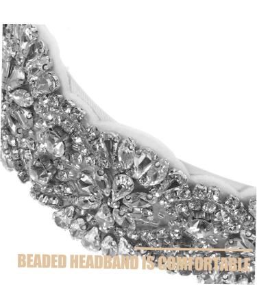 Ipetboom Vintage Headband Rhinestone Headbands for Women Womens Headbands Wide Fashion Headbands for Women Beaded Headband for Women Rhinestone Accessories for Women Bling Hair Gems - Buy Online on GoSupps.com