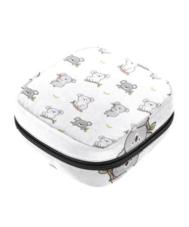 Cartoon Koala Pattern Sanitary Napkin Storage Bag Feminine Product Pouches Portable Period Kit Bag Menstruation First Period Bag for Women Teen Girls Ladies Menstrual Cup Pouch Tampon Bags Color 13