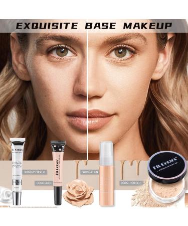All in one Makeup Set Full Makeup Kit with Makeup Bag Portable 40Color Eyeshadow Palette Face Primer Foundation Make up Concealer Eyeliner Stamp Mascara Lip Gloss Make-up Set Travel - Buy Online on GoSupps.com