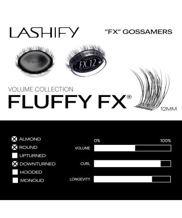 Lashify Fluffy FX 12mm Gossamer DIY Eyelash Extensions Refill | Curly & Fluttery Black False Lashes - Buy Online on GoSupps.com