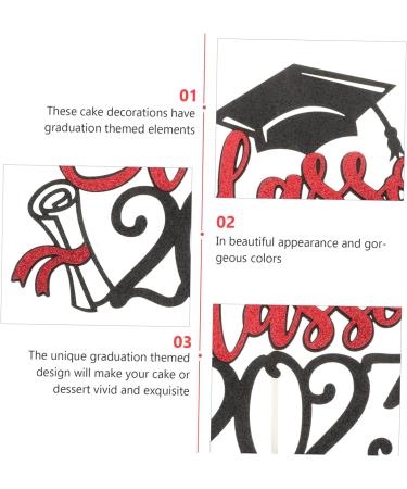 COOLHIYA 6pcs 2023 2023 Graduation Arrangements Graduation Cupcake Topper Graduation Party Class of 2023 Congratulations Cupcake Toppers Glitter Graduation Topper Party Supplies - Buy Online on GoSupps.com
