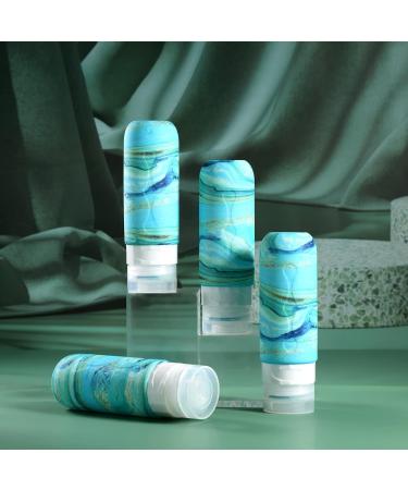 Gemice Travel Bottles Set - TSA Approved Leak-Proof 85ml BPA-Free Containers for Shampoo & Lotion - Travel Accessories (4 pcs) - Turquoise - Buy Online on GoSupps.com