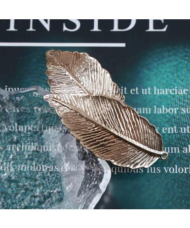 Inilbran Vintage Leaf Hair Clip Barrettes Gold Feather Hair Barrettes Metal Leaf Barrette Head Clips Leaf Hair Pin Clip Decorative Headwear French Hair Accessories for Women and Girls Headdress - Buy Online on GoSupps.com