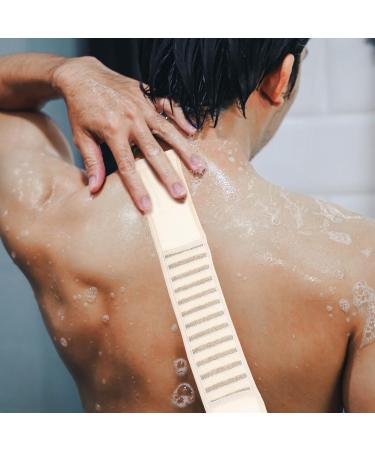 Baluue Exfoliating Wash Cloth Exfoliating Washcloth Towel with Handles Back Cleaner Wash Strap Back Scrubber Washer for Shower Bath - Buy Online on GoSupps.com