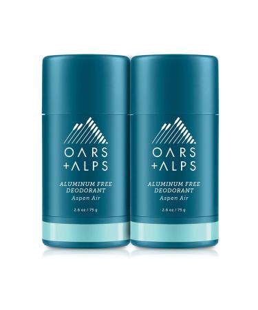 Oars + Alps Aluminum Free Deodorant for Men and Women Dermatologist Tested and Made with Clean Ingredients Aspen Air 2 Pack 2.6 Oz Each 2ct - Aspen Air 2.6 Ounce (Pack of 2)