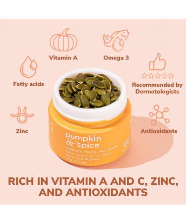 Pumpkin Spice Clay Enzyme Facial Mask - 3.5 oz | Pore Minimizer, Acne Treatment, Anti-Aging, Hydrating | Organic Pumpkin Seed Oil - Buy Online on GoSupps.com
