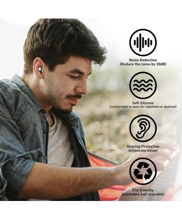IFECCO Sleep Ear Plugs - Reusable Silicone Noise Cancelling Earplugs for 30dB Noise Reduction | Ear Protection for Study Work & Focus | Includes 4 Pair Eartips (XS/S/M/L) - Black - Buy Online on GoSupps.com