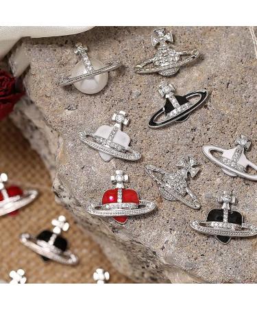 Y2K 3D Rhinestone Saturn Pearl Nail Gems - 9PCS Planet Nail Art Charms for DIY Nail Jewelry & Handcrafts - Buy Online on GoSupps.com