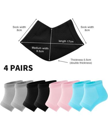 4 Pairs Moisturizing-Cracked-Ventilate Moisturizing Gel Heel Socks - Open Toe Design for Cracked Heel Repair and Foot Care Treatment Overnight - Soft Cotton Silicone Blend Multicolor - Buy Online on GoSupps.com