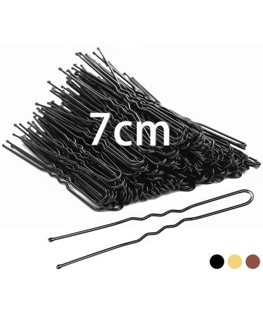 MBSOMNUS 100 pieces hair needles black 7cm bobby pins U-shaped hairpins metal with storage box for women girls women hair additives hairdressing salon wedding 100PCs black