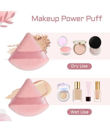 PROUSKY Triangle Dark Pink Makeup Powder Puffs - Set of 2 | Soft Velour Puff for Pressed & Loose Powder, Cosmetics, Foundation Sponge | Mineral & Wet Dry Makeup - Buy Online on GoSupps.com