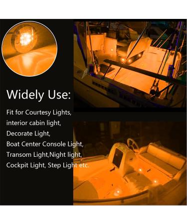 NBWDY 2PC LED Boat Light 12V 3in Amber Round Navigation Lights - Waterproof Interior & Transom Mount LED Deck/Courtesy Light - Buy Online on GoSupps.com