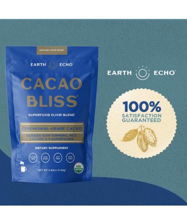 Earth Echo Cacao Bliss - Organic Chocolate Powder Mix with Cinnamon, Turmeric, MCT Oil, and Lucuma for Daily Health and Energy Support - 15 Travel-Sized Servings - Buy Online on GoSupps.com