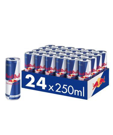Red Bull Energy Drink - 24-pack cans of drinks DISPOSABLE (24 x 250 ml) with deposit - Germany 24-pack tray