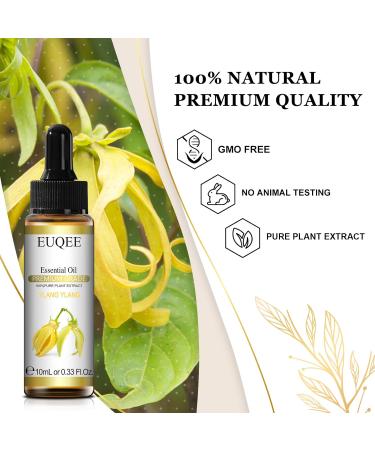 EUQEE Ylang Ylang Oil 10ml - Pure Natural Aromatherapy Essential Oil for Home Relaxation | Diffuser & Humidifier Use - 10.00 ml (Pack of 1) - Buy Online on GoSupps.com