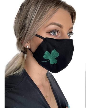 Irish Shamrock Face Mask 100% Cotton 3 Layer Washable Reusable