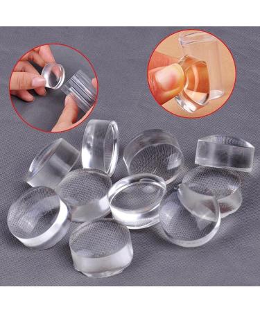 Xiaol Nail Art Stamp Transparent Silicone French Nail Stamp for DIY Nail Decoration (2.3cm) No Shift & Easy to Use - Buy Online on GoSupps.com