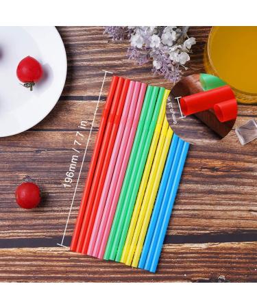 500 Pcs Colorful Disposable Plastic Flexible Straws.(0.23'' diameter and 7.7" long) Red yellow blue pink green - Buy Online on GoSupps.com