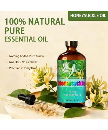Honeysuckle Essential Oil 4 Fl Oz and Rose Essential Oil 4 Fl Oz - Honeysuckle & Rose Oil for Diffuser Aromatherapy Home Fragrance Skin & Hair Care DIY Candle & Soap Making Yoga - Buy Online on GoSupps.com