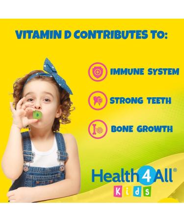 Health4All UK Kids Vitamin D3 600iu Chewable Tablets - Natural Orange Flavor, Sugar-Free - 90 Count - Buy Online on GoSupps.com