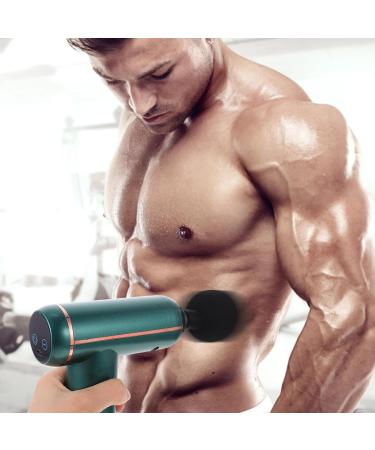 Fascia Gun Set - USB Charger Muscle Relaxation Device for Deep Tissue Massage | Portable Green Massage Tool 14x14x4.3cm - Buy Online on GoSupps.com