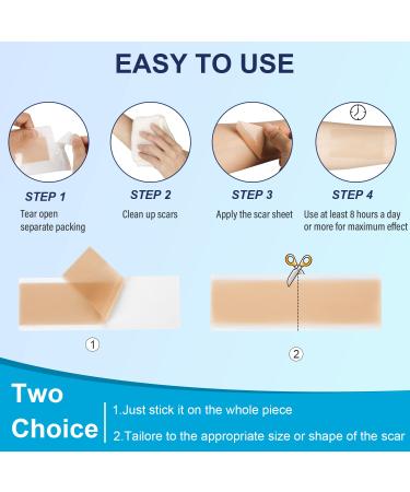 Silicone Scar Removal Sheets 1.6x6/4cm*15cm - Reusable & Washable Tape for C-Section, Surgery, Burn, Keloid, Acne - Professional Scar Patches for Old & New Scars - Buy Online on GoSupps.com