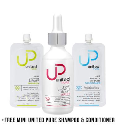 United Pure Hair Growth Serum  2 Oz | AnaGain & 3% Redensyl | w/ Capixyl  Baicapil  HairSpa  Orich-37  Pentavitin | Caffeine | Anti Hair Loss Product w/ Free UP Shampoo / Conditioner Minis
