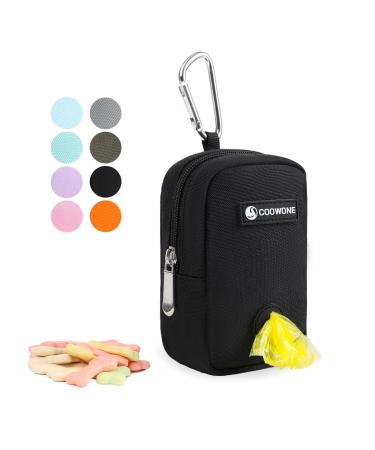 Small treat bag with a feces bag dispenser for leash portable walking bags faecal bag holder free-handed dog-loostery bag (black) black - Buy Online on GoSupps.com