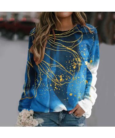 DUOWEI Tall Women's Print Sweatshirt Pullover - Comfy O Neck Sweater for Women - C-blue Large - Buy Online on GoSupps.com