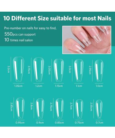 AIBRIT Nail Kit: 6 in 1 Glue Gel, 550 Coffin Nails, UV LED Lamp - DIY Nail Extension Set for Christmas Gifts - Buy Online on GoSupps.com