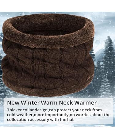 Kids Winter Beanie Hat and Scarf Set - Knitted Thermal Fleece Lining - Boys Girls One Size Coffee - Buy Online on GoSupps.com