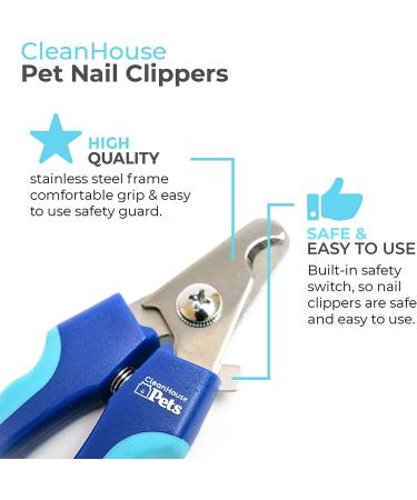 Cat Nail Trimmers & Small Dog Clipper - Nail Guard for Safe Grooming - Stainless Steel & Sharp - Ideal for Cats, Dogs, and Bunnies - Buy Online on GoSupps.com