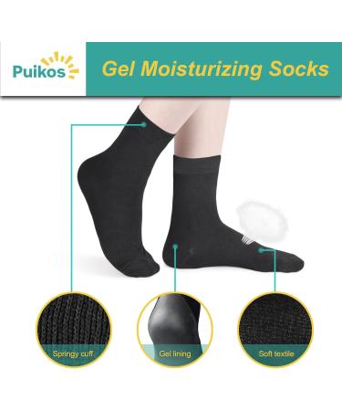 Puikos Moisturizing Gel Heel Sleeves for Cracked Feet - Overnight Treatment for Dry Heels - Men and Women's Heel Repair Socks - Buy Online on GoSupps.com
