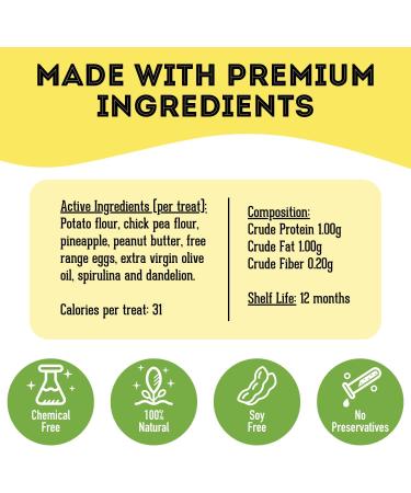 The Granville Island Pet Treatery|Gift Box Dandelion Pineapple & Peanut Butter Biscuits for Dogs All Natural & Chemical- Free Great As A Hostess Gift Or Thank You Made in Canada|88864 Pineapple & Peanut Butter 135 g (Pack of 1) - Buy Online on GoSupps.com