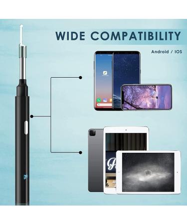 QDCFY OTOSKOK Wireless Endoscopic Camera - Ear Wax Removal Tool with LED for iPhone iPad & Android - Black - Buy Online on GoSupps.com