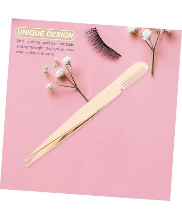 PLAFOPE Eyelash Tweezers Eyelash Applicator Lash Clamp Lash Applicator Tool Stainless Steel Lash Tweezers Metal Lash Tweezers Beauty Tools Tweezers for Women Lash Tweezers with Comb - Buy Online on GoSupps.com