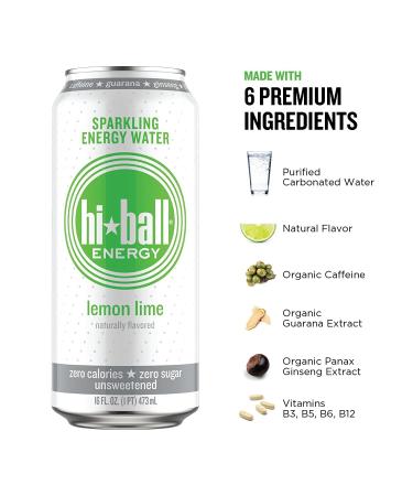 Hiball Clean Energy Seltzer Water 8-Pack - Caffeinated Sparkling Water with Vitamin B12 & B6 - Sugar-Free Variety Pack - 16 Fl Oz x 8 - Buy Online on GoSupps.com