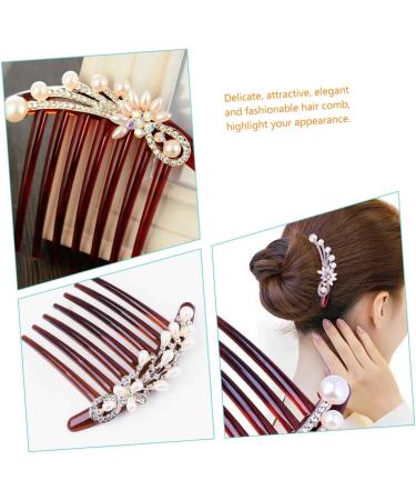 Housoutil Seven- Hair Comb Pearl Hair Accessories Hair Combs Bridal Hair Comb Rhinestone Headpiece Bridal Headpiece Bridal Tiara Wedding Bride Pearl Rhinestone Hair Piece - Buy Online on GoSupps.com