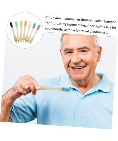 FRCOLOR 14 Pcs Bamboo Toothbrush Set - Eco-Friendly Replaceable Nylon Bristles Manual Travel Toothbrushes for Oral Care - Buy Online on GoSupps.com
