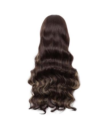 MapofBeauty 32 inch Long Curly Brown & Gold Anime Cosplay Wig with Side Bangs - Perfect for Costume & Dress Up - Buy Online on GoSupps.com