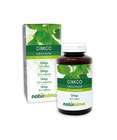 Ginkgo (Ginkgo biloba) Naturalma Leaves - 150 g - 300 Tablets - Food Supplement - Natural and Vegan
